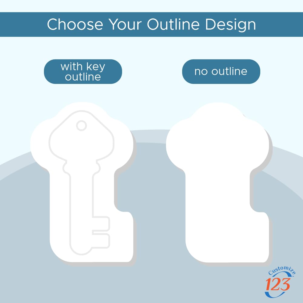 Key Shaped Sticky Notes with Text and Logo, Customized Note Pads, to Do List Memo Pads, Adhesive Notepad, 25 Sheets per pad, for Office, School, Business Marketing or Party Supplies 1,000 Qty