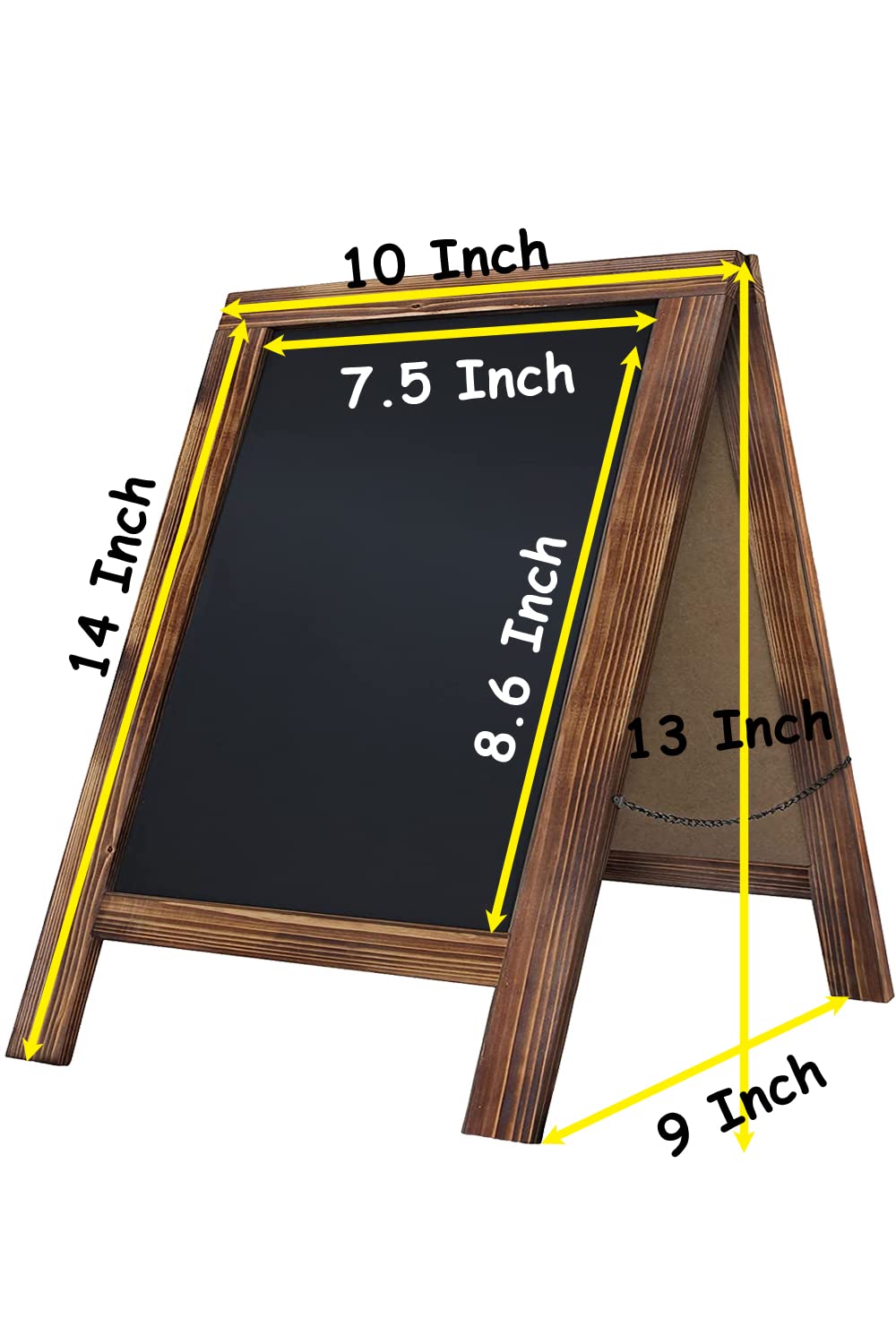 Rustic Whitewash Double Sided Chalkboard, 10"*14" Tabletop Stand, Small Countertop Chalkboard Easel with 8Pcs Liquid Chalk for Menu, Kitchen, Restaurants, Bar, Wedding and Home Decor