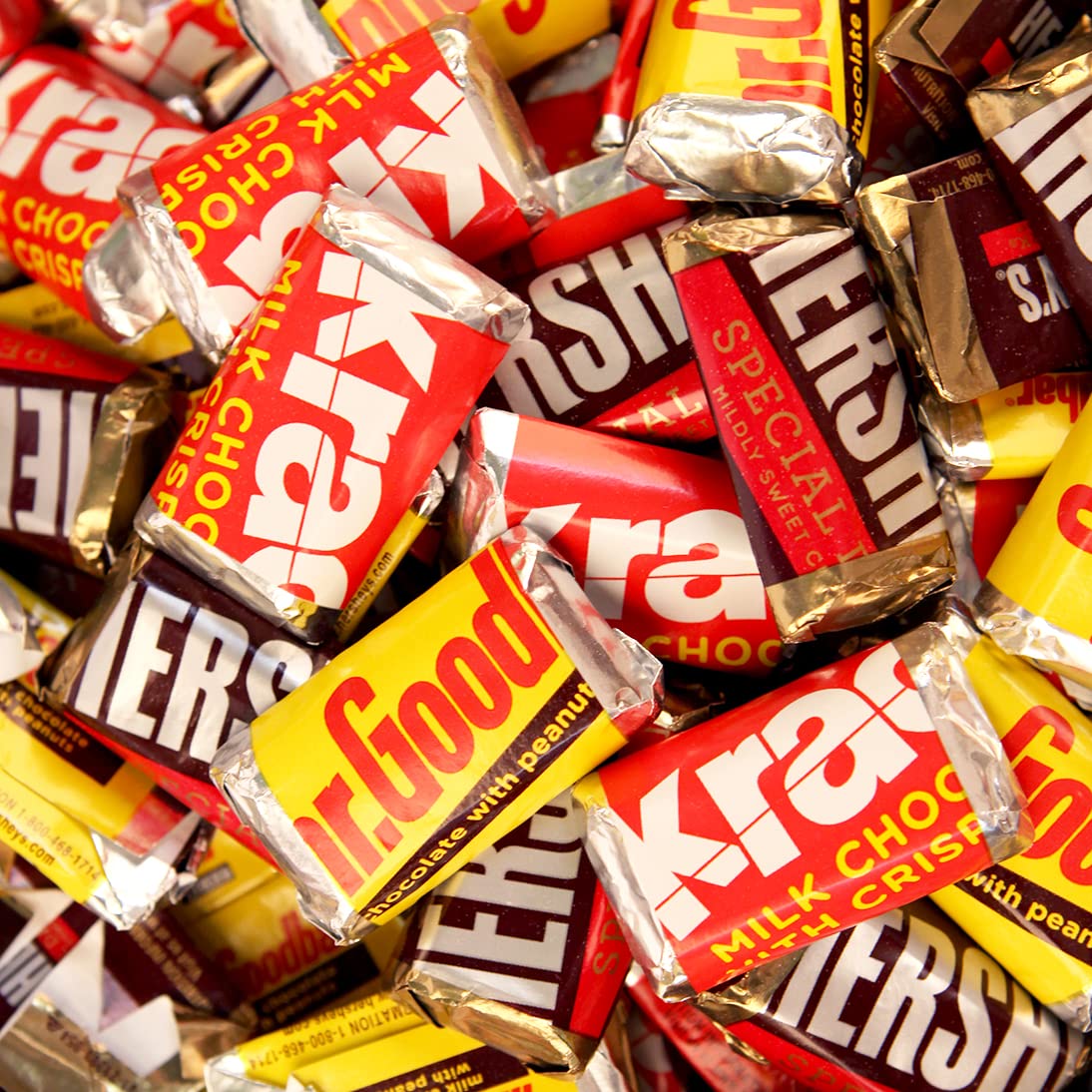 500 Promotional Items Branded Logo Candy Personalized Miniatures, Custom Printed Wrappers and Mini Chocolate Bars (500 Count) - Image: 0.9h x 1.46w in or 64h x 105w px